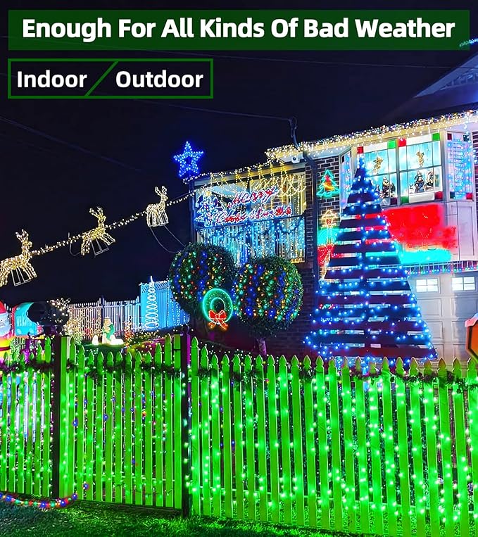 1500 LED Chrstmas String Lights, 492FT Super Long Christmas Lights with 8 Modes, Christmas Tree Lights with Timer Memory for Indoor Outdoor Tree Fence Garden Xmas Wedding Party Decor Green-BloomoryGarden