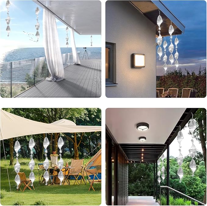 12Pcs Bird Scare Discs, Highly Reflective Double-Sided Bird Reflector, Extra Sparkly Wind Spinners Bird Devices to Scare Birds Like Woodpeckers, Pigeons, Ducks Away from Yard Patio Farm-BloomoryGarden