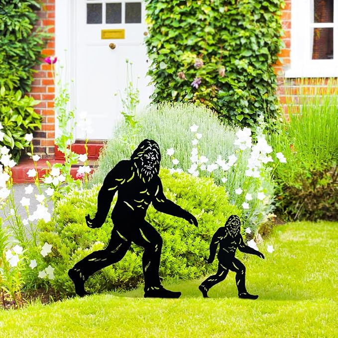 15.8 inch Bigfoot Metal Outdoor Decor Big Foot Sasquatch Gifts for Men/Women Bigfoot Silhouette Statues for Yard Art, Patio, Lawn, Forests, Garden Decor, Yard Display, Garden Decorations-BloomoryGarden