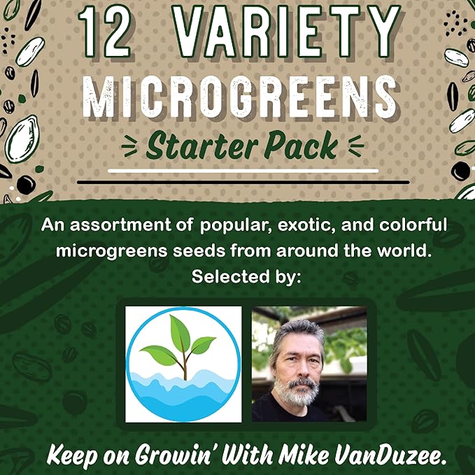 12 Variety Pack Microgreens Seeds Kit - Broccoli Seeds for Sprouting Plus Purple Radish Seeds, Beet, Sunflower Microgreens Seeds, Peas, Shiso, Cilantro, Beet, Pak Choi, Korean Shiso, Cress & More-BloomoryGarden