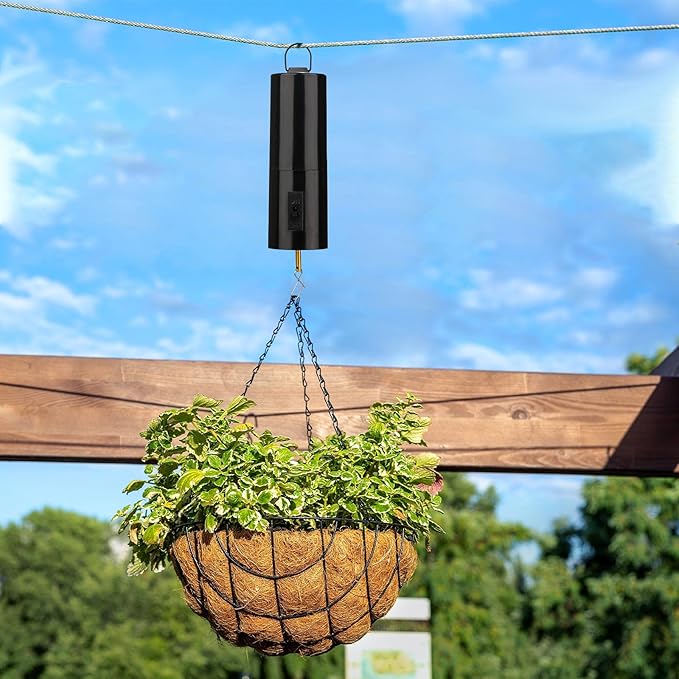 1 Piece Hanging Black Rotating Motor Wind Spinner Mobile Battery Operated Motor Multi-Purposes Rotatable Hook for Garden Decoration Accessory Supplies-BloomoryGarden