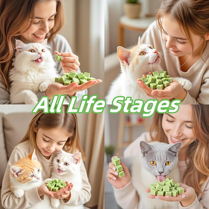 120g/4.23oz Cat Toy Cats Grass Treats, Fish Oil Kitten Grass Catnip Stick for Hairball Removal Teeth Cleaning Cats Edible Freeze Dried Kitty Lickable Chew Dental Snack for Indoor Kitty Food-BloomoryGarden