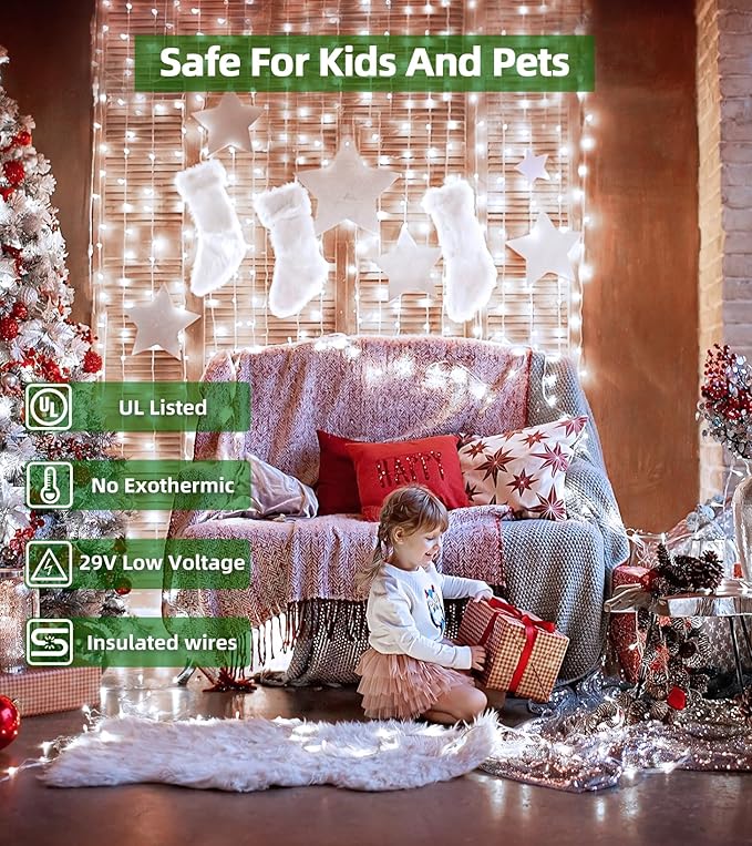 1500 LED Chrstmas String Lights, 492FT Super Long Christmas Lights with 8 Modes, Christmas Tree Lights with Timer Memory for Indoor Outdoor Tree Fence Garden Xmas Wedding Party Decor Cool White-BloomoryGarden