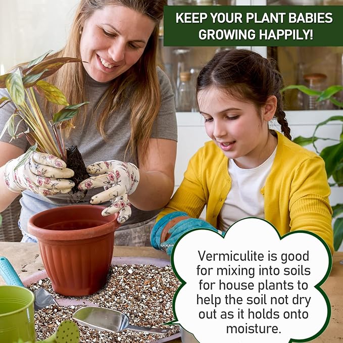10QT Horticultural Vermiculite Bulk, Organic Vermiculite for Plants, Course Grade Vermiculite for Gardening, for houseplants, for Mushrooms, to Maintain Soil Moisture and Plant Growth(2-4mm)-BloomoryGarden