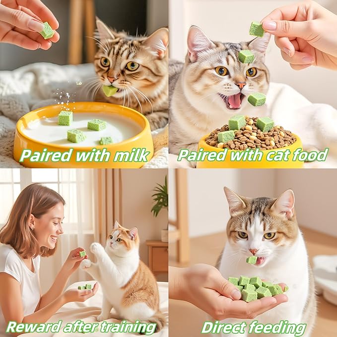 120g/4.23oz Cat Toy Cats Grass Treats, Fish Oil Kitten Grass Catnip Stick for Hairball Removal Teeth Cleaning Cats Edible Freeze Dried Kitty Lickable Chew Dental Snack for Indoor Kitty Food-BloomoryGarden