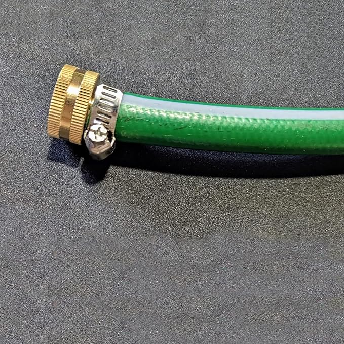 1/2" Barb x 3/4" Female GHT Thread Swivel Brass Garden Water Hose Pipe Connector Copper Fitting with Stainless Clamp House/Boat/Lawn/Power Wash/Irrigation