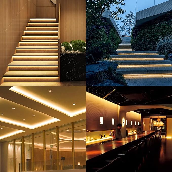 10M/32.8ft 24V COB LED Strip Light Waterproof IP65 Warm White 3000K Uniform Glow 3840LEDs CRI 93+ Flexible LED Tape Lights for DIY Cabinet Bedroom Kitchen Home Decor(No Power Supply)-BloomoryGarden