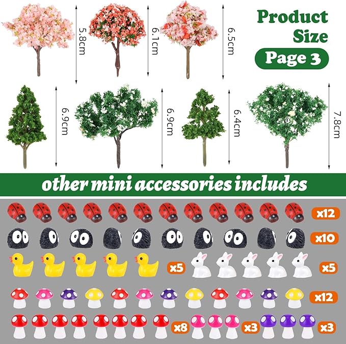 109 Pcs Fairy Garden Accessories Fairy Garden Kit Miniature Fairy Figurines Accessories Fairy Animals Decor Outdoor for DIY Garden Dollhouse-BloomoryGarden
