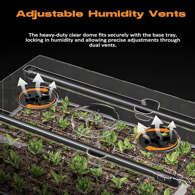 120-Cell Self-Watering Seed Starter Tray with Grow Light, Seed Starter Kit with 4.07” Humidity Dome, Indoor Seedling Starter Tray, Seed Starting Tray for Plant Germination, Seeds Growing-BloomoryGarden