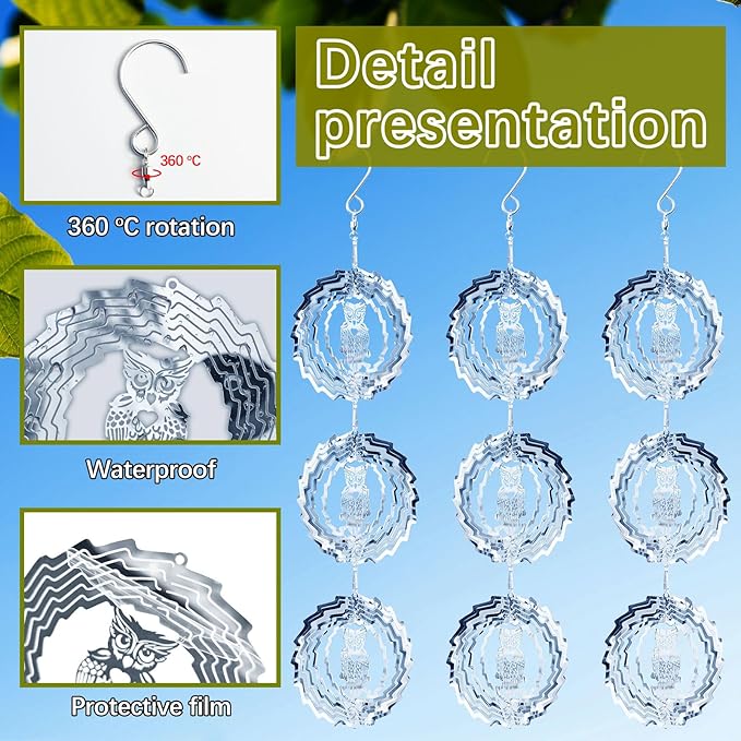 12 PCS Stainless Steel Bird deterrents for Outside,3D Bird Scarer Discs Set Pigeon Deterrent,Bird reflectors to Keep Birds Away Woodpecker Deterrent for House,Crow Deterrent-BloomoryGarden