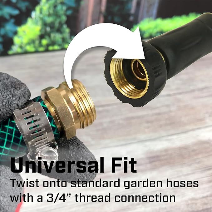 Chapin 6-9476: High Pressure 3.5-inch Brass Twist Hose Nozzle, Heavy-Duty Adjustable Garden Hose Nozzle, Gardening, Watering and Irrigation, Outdoor Cleaning, Set of 2-BloomoryGarden