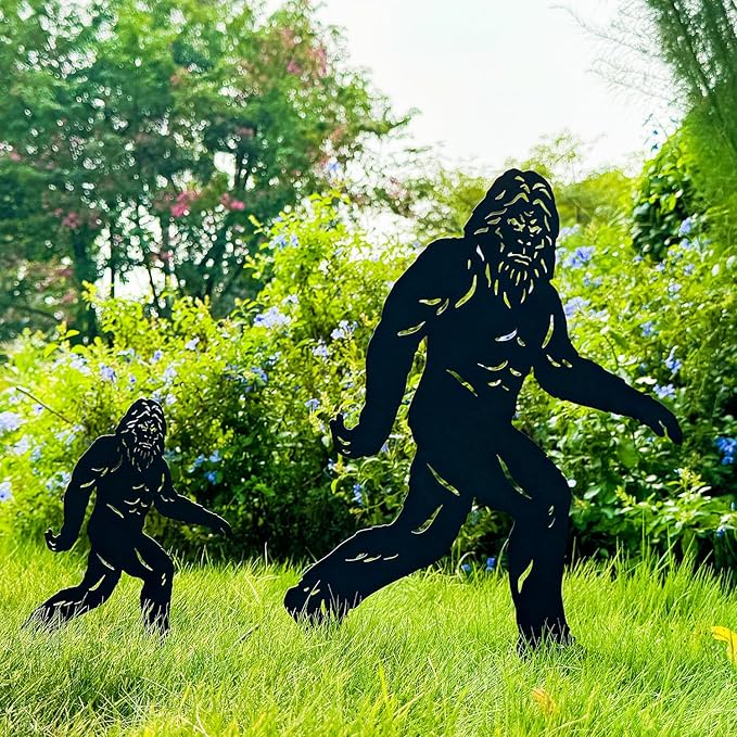 15.8 inch Bigfoot Metal Outdoor Decor Big Foot Sasquatch Gifts for Men/Women Bigfoot Silhouette Statues for Yard Art, Patio, Lawn, Forests, Garden Decor, Yard Display, Garden Decorations-BloomoryGarden