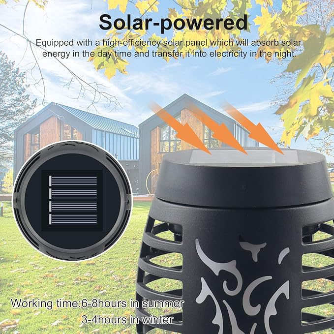 16 Pack Upgraded Solar Lights Outdoor, Mini Solar Torch Lights with Flickering Flames, Waterproof Landscape Decoration Dancing Flame Lights for Garden Pathway Yard, Auto On/Off Dusk to Dawn-BloomoryGarden