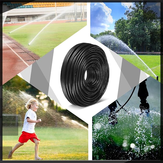 Hoolerry Solid Sprinkler System Wire 18 Gauge Irrigation Wire with UV Resistant PVC Jacket Sprinkler Cable for Underground Irrigation Field Central Control System 30v Ul Listed(18/7, 100 Ft)