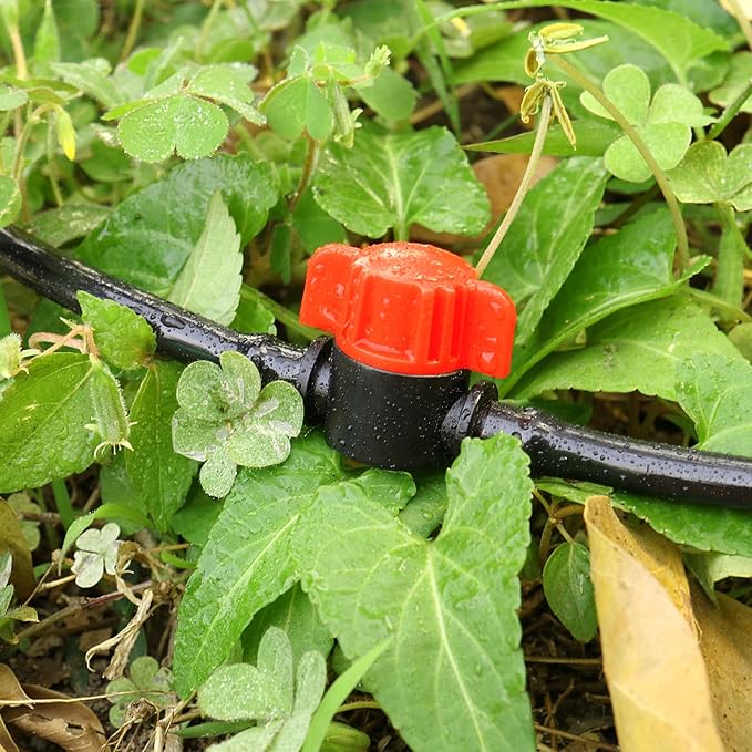 1/4" Drip Irrigation Valve:25 Pack Drip Irrigation Shut Off Switch Valve Fits 1/4 Inch Drip Irrigation Tubing Drip Line Cut Off Valve for Garden Lawn Irrigation System