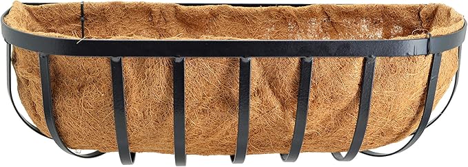 Arcadia Garden Products 1529 Solstice Series Wall Trough Planter, 24-Inch, Black