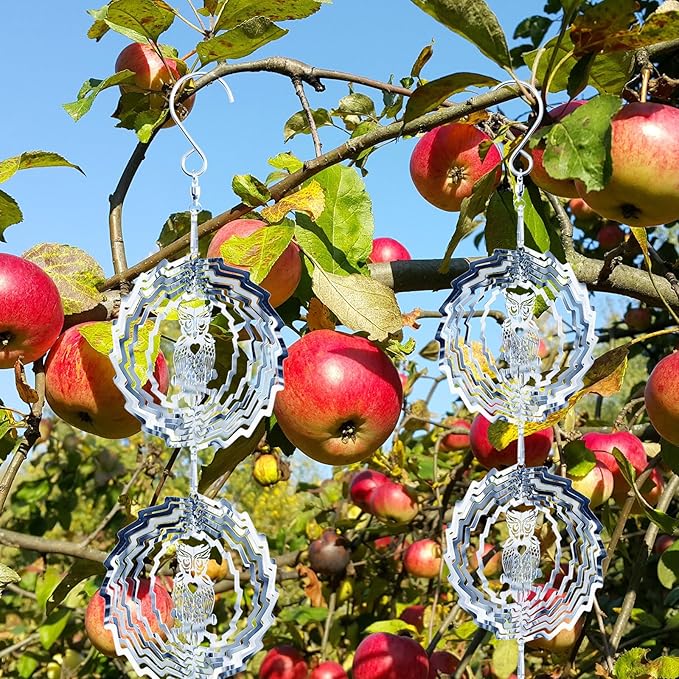 12 PCS Stainless Steel Bird deterrents for Outside,3D Bird Scarer Discs Set Pigeon Deterrent,Bird reflectors to Keep Birds Away Woodpecker Deterrent for House,Crow Deterrent-BloomoryGarden