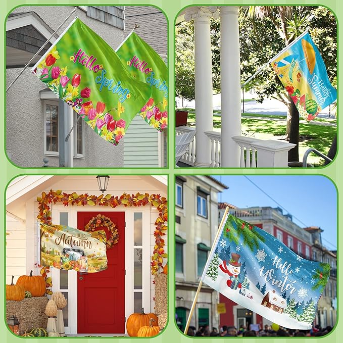12 Pcs Seasonal Garden Flag 3 x 5 ft Yard Flags for Outside Double Sided Holiday Banner with Grommets for Spring Summer 4th of July Outdoor Banner Decorations-BloomoryGarden