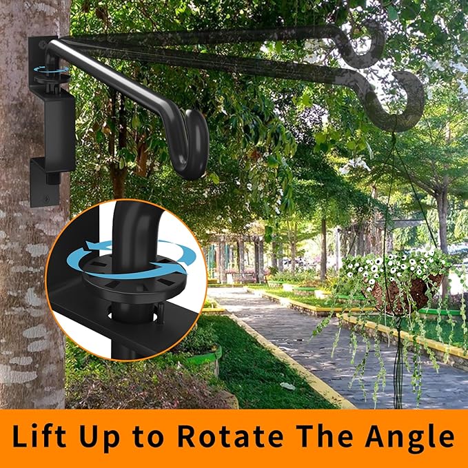 10 Inch Hanging Plant Holder, Wall Plant Hanger, Plant Hangers Outdoor, Swivel Plant Hanger, for Outdoor Hanging Bird Feeders, Wind Chimes, Plant Baskets, Black