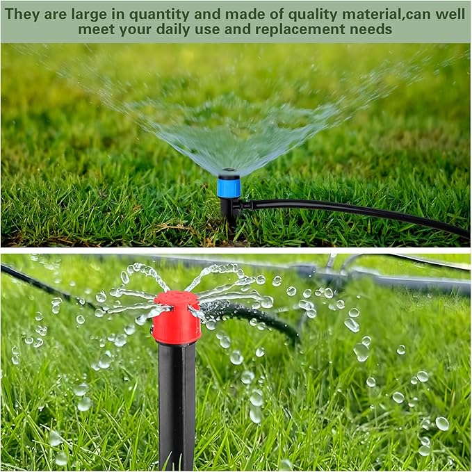120 Pcs Drip Irrigation Emitters for 1/4'' Drip Irrigation Tubing 60 Irrigation Emitters Sprayer 60 Adjustable 360 Degree Water Flow Drippers for Patio Lawn Garden Watering-BloomoryGarden