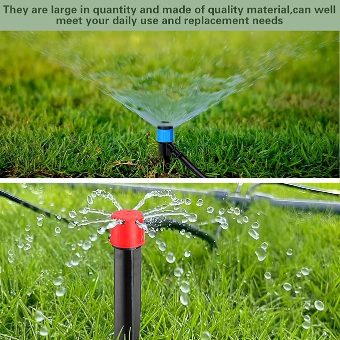 120 Pcs Drip Irrigation Emitters for 1/4'' Drip Irrigation Tubing 60 Irrigation Emitters Sprayer 60 Adjustable 360 Degree Water Flow Drippers for Patio Lawn Garden Watering-BloomoryGarden