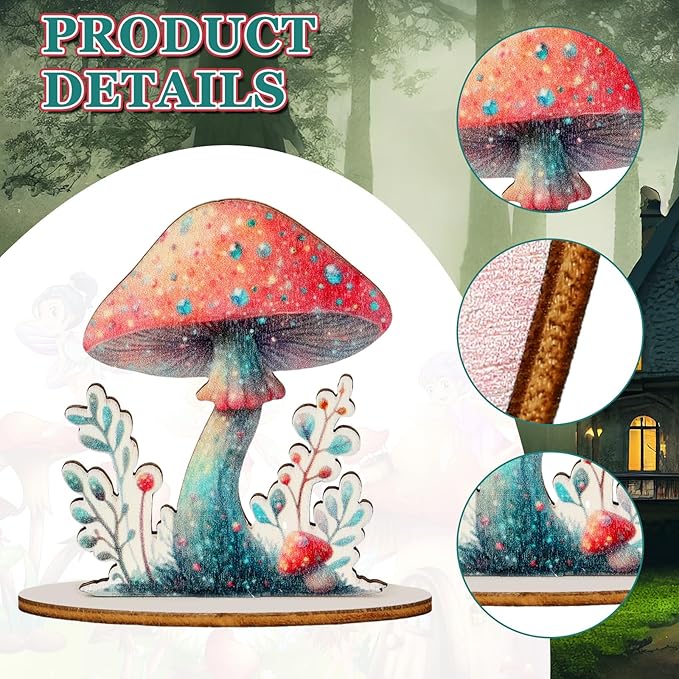 16 Pcs Fairy Party Decorations Wooden Fairies Centerpieces Table Topper Vintage Fairies Mushroom Butterfly Decorations for Home Table Woodland Forest Birthday Party Decor-BloomoryGarden
