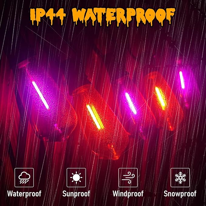 10Ft LED Outdoor String Lights, Halloween Orange Purple Lights with 10 0.6W ST40 LED Bulbs, Waterproof Connectable Patio Lights for Indoor Outdoor Backyard Garden Halloween Christmas Holiday Decor-BloomoryGarden