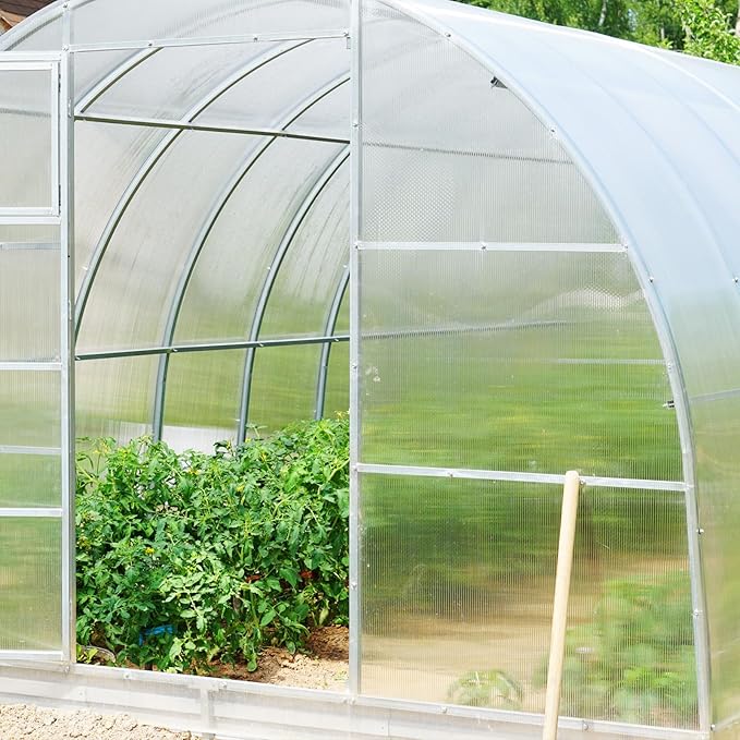 12 Pcs Polycarbonate Greenhouse Panels Waterproof UV Protected Polycarbonate Double Layer Polycarbonate Panels Sheet Corrugated Plastic for Greenhouse, Outdoor, Plant Stand Roof(4' x 2' x 0.24'')-BloomoryGarden