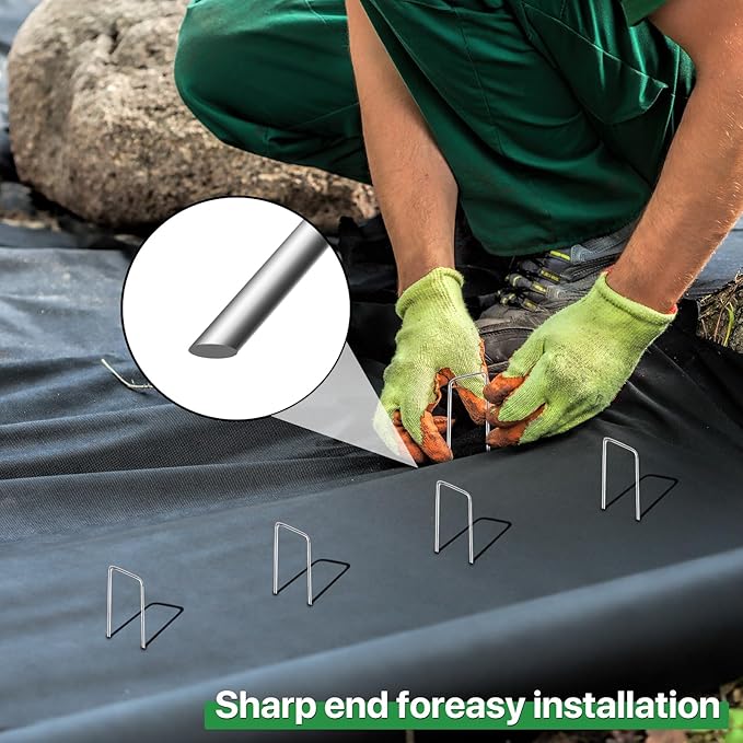 120 Pack Landscape Staples - 6 Inch Garden Stakes with Metal Yard Pins Lawn Ground Stakes Tent Stakes and Landscaping Stakes for Anchoring Sod Landscape Fabric and Irrigation Tubing-BloomoryGarden