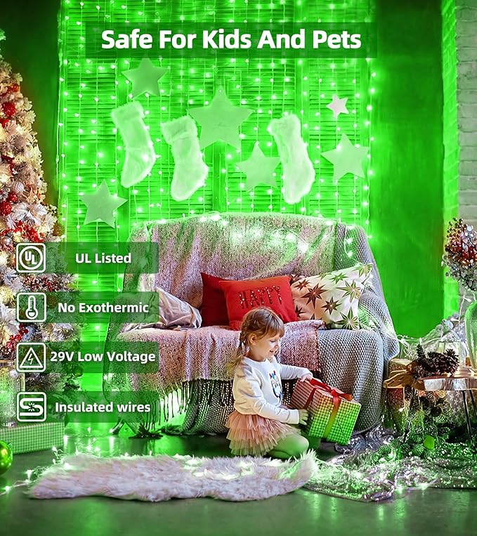 1500 LED Chrstmas String Lights, 492FT Super Long Christmas Lights with 8 Modes, Christmas Tree Lights with Timer Memory for Indoor Outdoor Tree Fence Garden Xmas Wedding Party Decor Green-BloomoryGarden