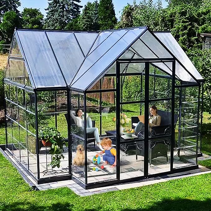 12 Pcs Polycarbonate Greenhouse Panels Waterproof UV Protected Polycarbonate Double Layer Polycarbonate Panels Sheet Corrugated Plastic for Greenhouse, Outdoor, Plant Stand Roof(4' x 2' x 0.24'')-BloomoryGarden