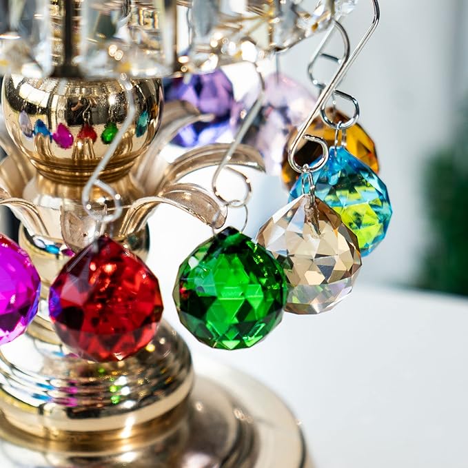 15pcs Crystal Ball Prism 30mm Handmade Feng Shui Faceted Decor Rainbow Maker(Multi-Color)-BloomoryGarden