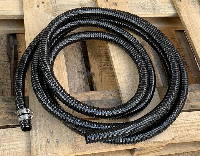 1 1/2 Inch Pond Sump Pump Discharge Hose Corrugated Water Hose Black PVC Strong Flexible Tubing 10Ft-BloomoryGarden