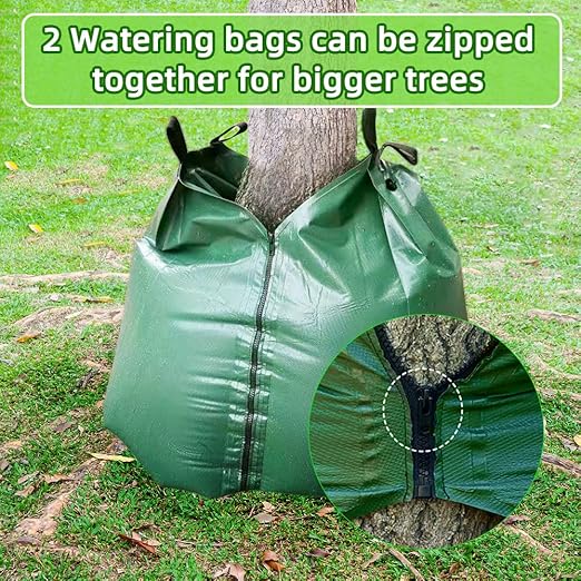 1 Pack Tree Watering Bag, 20 Gallon Slow Release Watering Bag for Trees, Premium PVC Shrub Watering Bag with Heavy Duty Zipper, Sturdy Reusable Drip Irrigation Bag-BloomoryGarden