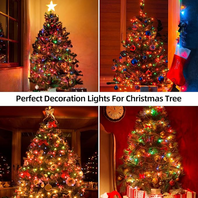 1000 LED 328ft 8 Modes with Timer Christmas String Lights IP55 Outdoor Waterproof UL Certificated Indoor Fairy Lights Garden Patio Wedding Christma Trees Parties Decoration Multicolor-BloomoryGarden