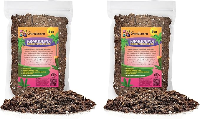 Madagascar Palm Plant Potting Soil - All-Natural Blend for Thriving Palms - Boosts Root Health and Distinctive Elegance - 10 Quart-BloomoryGarden