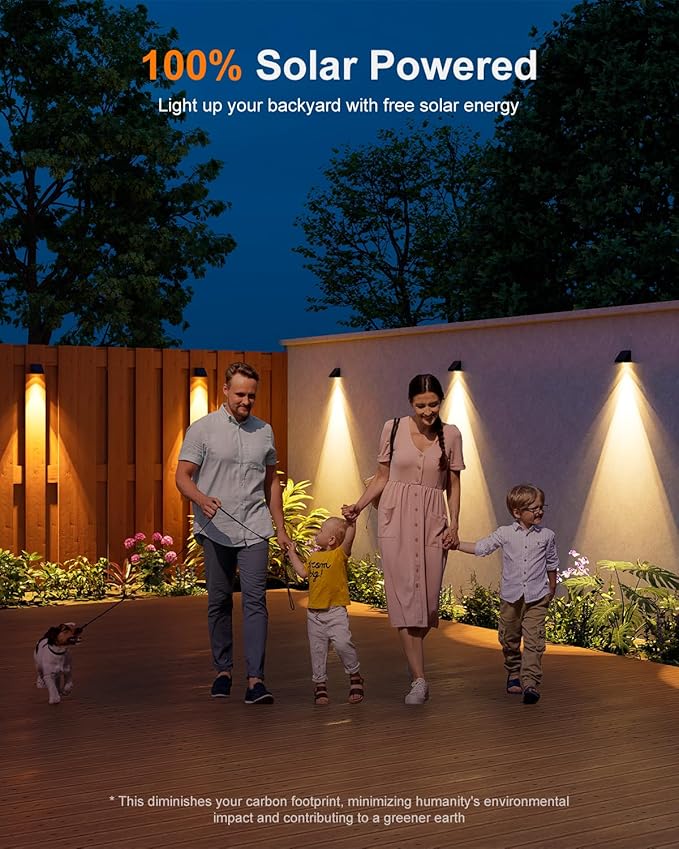 12 Pack Decorative Solar Powered Fence Lights Outdoor Waterproof with Warm White LED Spot Lens, for Outside Wall, Deck, Patio, Yard, Rail, Garage, Pool, Designed for Enhanced Security, Easy Install-BloomoryGarden