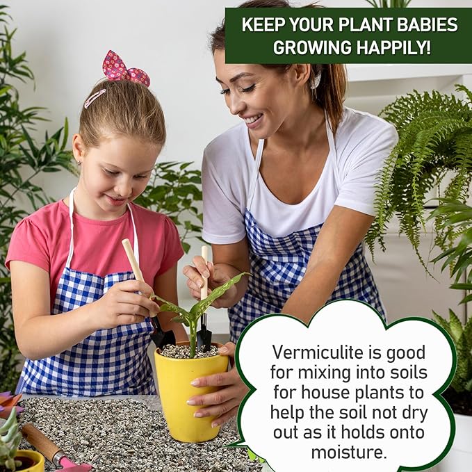 10QT Horticultural Vermiculite Bulk, Organic Vermiculite for Plants, Course Grade Vermiculite for Gardening, for houseplants, for Mushrooms, to Maintain Soil Moisture and Plant Growth(5-8mm)-BloomoryGarden