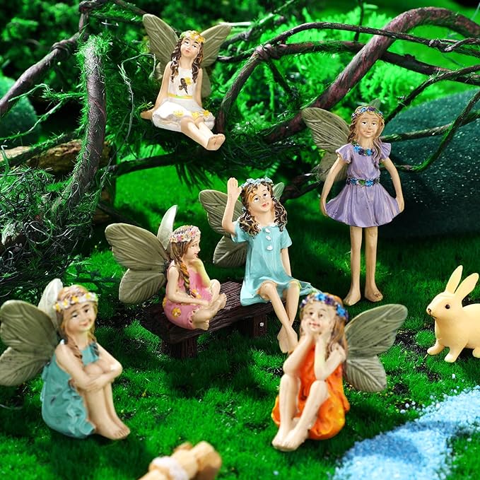 120 Pieces Garden Kit Accessories Garden Animals Miniatures Fairies Miniature Figurines Micro Landscape Ornaments DIY Kit for Outdoor Yard Lawn-BloomoryGarden