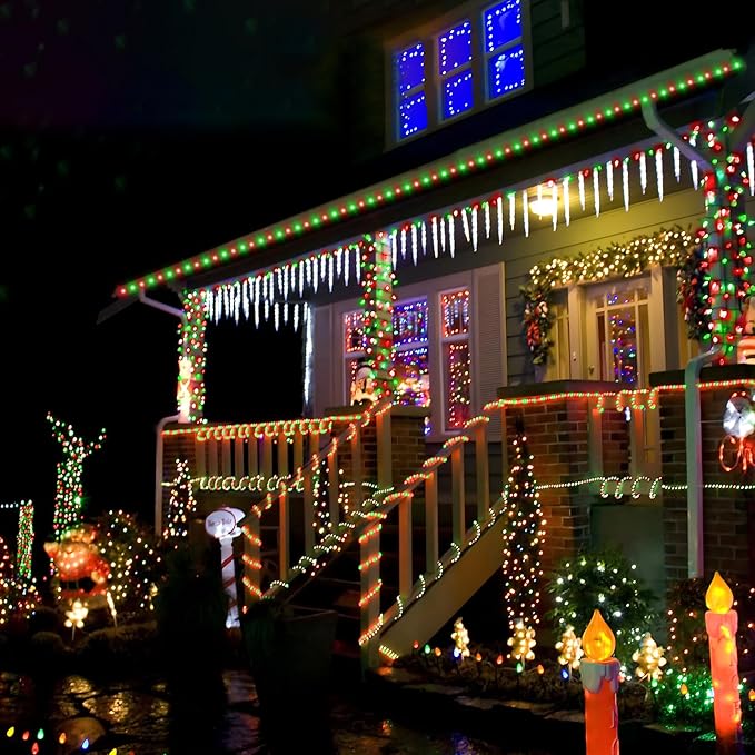 150ft LED Rope Lights Outdoor, 1080 LED Connectable and Flexible Tube Lights with 8 Modes, Waterproof LED Rope Lighting for Garden Patio Pool Bedroom PartyIndoor Outdoor Christmas Decor (Red & Green)-BloomoryGarden