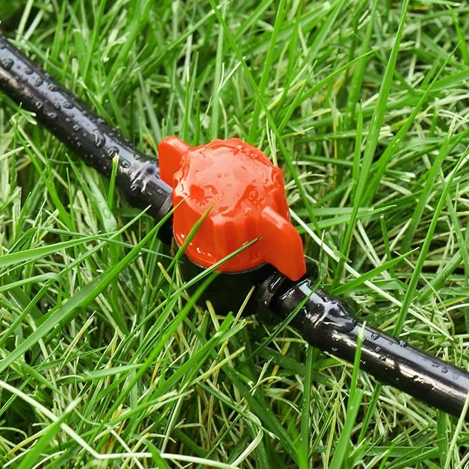 1/4" Drip Irrigation Valve:25 Pack Drip Irrigation Shut Off Switch Valve Fits 1/4 Inch Drip Irrigation Tubing Drip Line Cut Off Valve for Garden Lawn Irrigation System