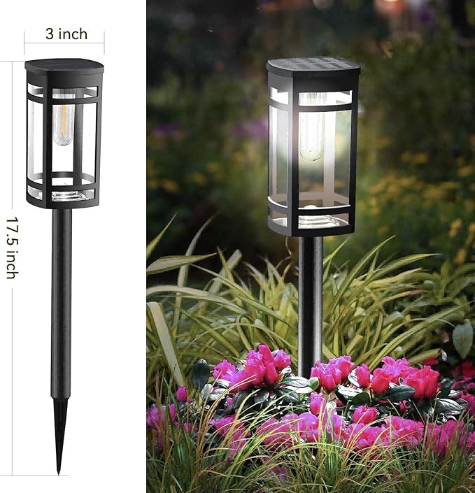12 Pack Solar Lights Outdoor Waterproof for Garden Pathway Walkway Driveway Yard Lawn Decorative Landscape Lighting. (Cool White Light, 12)-BloomoryGarden