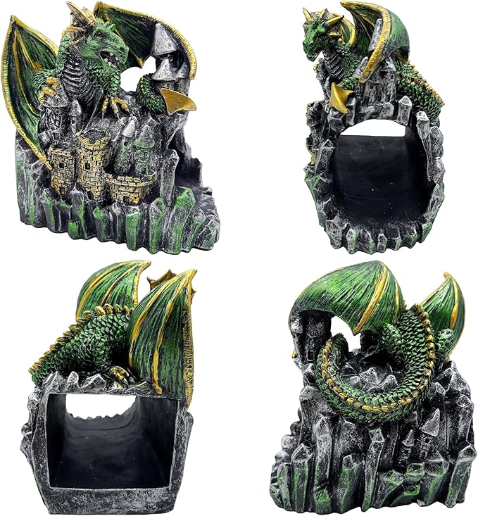 Magical Dragon Statue Gutter Downspout Extender, Garden Ornament, Decor Downspout Diverter, Perfect Rain Diverter for 3"x4" Downspouts, Eco-Friendly Resin, Perfect Outdoor Decor Gift-BloomoryGarden