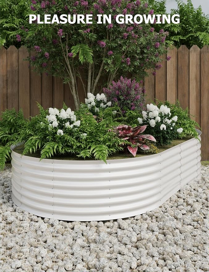 10x4x1.5ft Raised Garden Bed,Galvanized Raised Planter Boxes Outdoor with Easy Assembly, Large Garden Bed for Vegetables, Fruits, Flower,Raised Garden Bed,Beige-BloomoryGarden