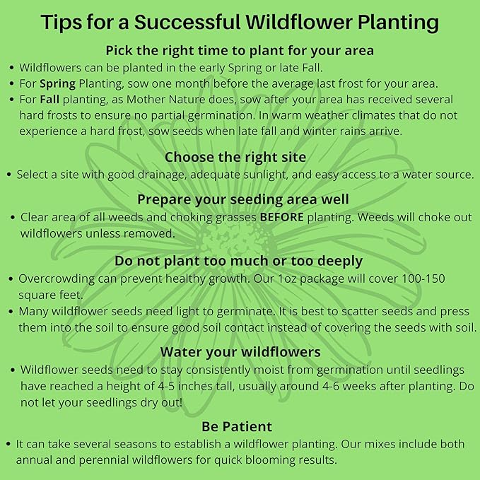 Hummingbird Nectar Wildflower Seeds - 1oz, Open-Pollinated Wildflower Seed Mix Packet, Non-GMO, No Fillers, Annual, Perennial Wildflower Seeds Year Round Planting - 1 oz