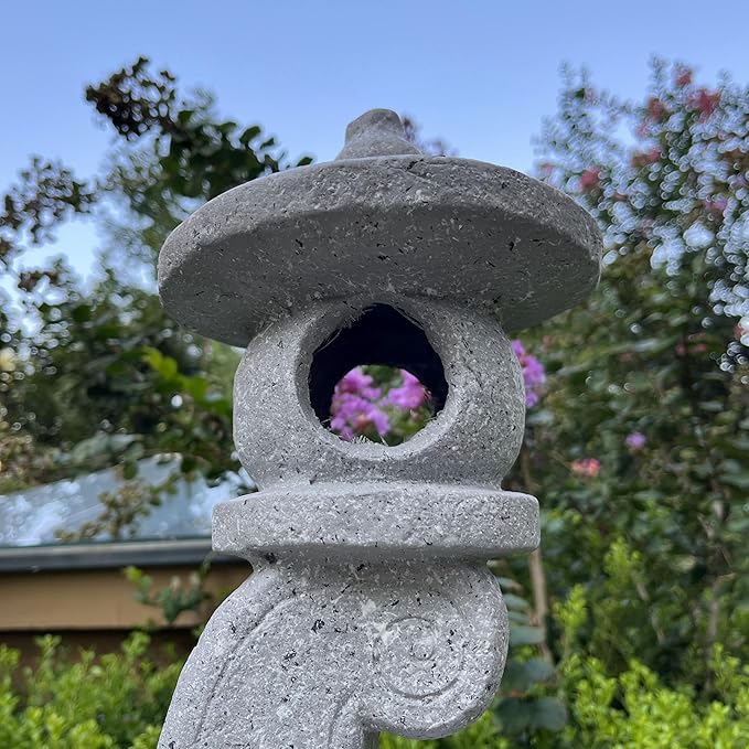 14’’ High Asian Solar-Powered Zen Pagoda Garden Statue LED Light Solar Lamp for Outdoor Japanese Decoration Aesthetic Garden Figurines-BloomoryGarden