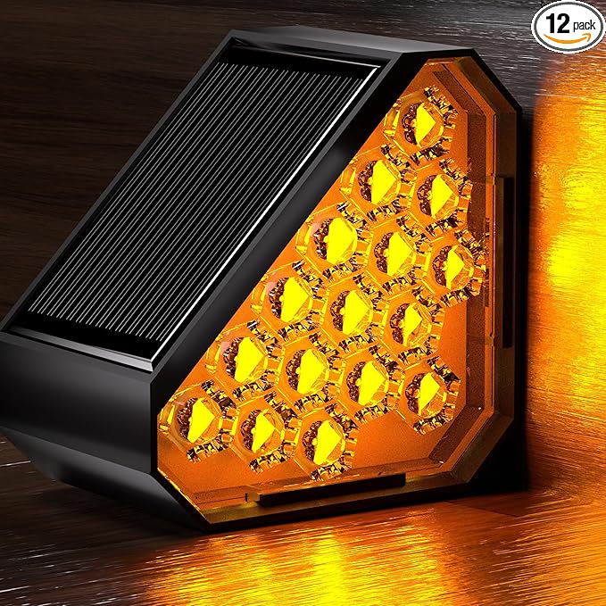 12-Pack Solar Step Lights, Solar Powered Outdoor Waterproof IP67, Auto On Off, Dusk to Dawn LED Stair Lights for Outside Garden, Deck, Front Step, Front Porch, Pathway, Patio-BloomoryGarden