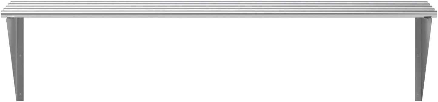 AmGood 18 in. x 60 in. NSF Stainless Steel Tubular Wall Shelf | Heavy-Duty Metal Shelving for Appliances & Equipment | Ideal for Kitchen, Restaurant, Garage, Laundry, Utility Room-BloomoryGarden