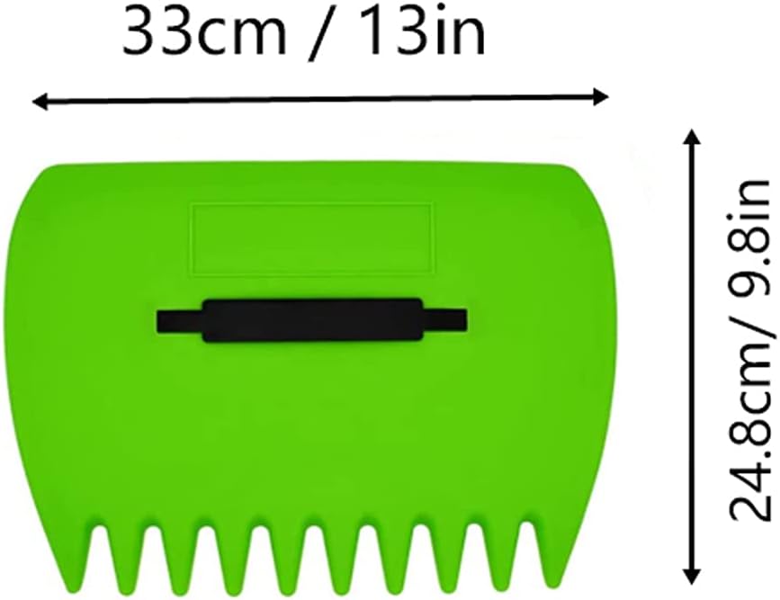 Garden and Yard Leaf Sops Hand Rakes, Large Sized, Multiple Use for Leaves, Lawn Debris and Trash Pick Up +1 pair of garden gloves, Light green-1-BloomoryGarden