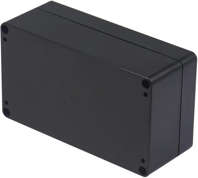 Project Box IP65 Waterproof Junction Box ABS Plastic Black Electrical Boxes DIY Electronic Project Case Power Enclosure 6.22x3.54x2.36 inch (158 x 90 x60 mm)